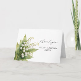 Cartão De Agradecimento Lily of The Valley White Floral Wedding Thank you 