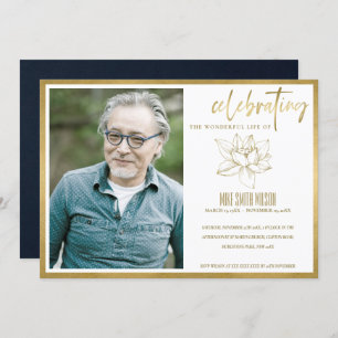 CARTÃO DE AGRADECIMENTO LILY PHOTO CELEBRATING LIFE MEMORIAL SERVID CARD
