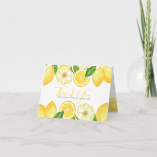 Cartão De Agradecimento Limão Amarelo Citrus Floral Chá Obrigado