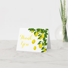 Cartão De Agradecimento Limão Amarelo Obrigado Citrino Casamento Verde