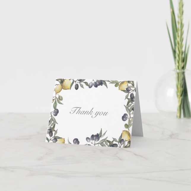 Cartão De Agradecimento Limão e Azeitonas (Frente)