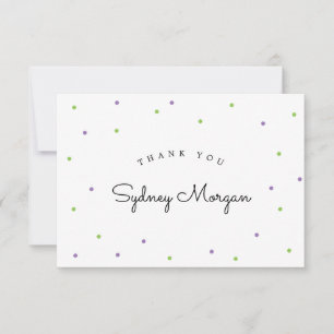 Cartão De Agradecimento Limão moderno e Bolinhas roxas Obrigado