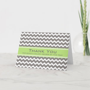 Cartão De Agradecimento Lime Grey Chevron Employee Appreciation Card