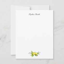 Cartão De Agradecimento Limões de Aquarela, planos personalizados