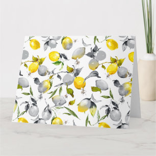 Cartão De Agradecimento Limões de aquarelas 14