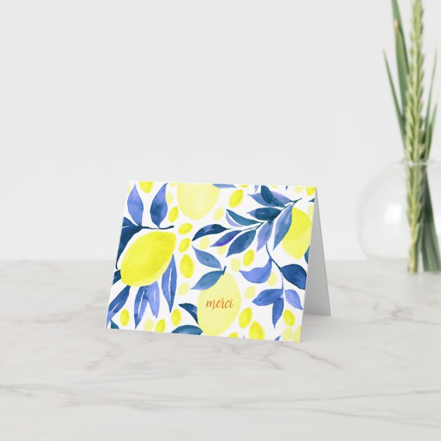 Cartão De Agradecimento Limões, limão tropical, limão costeiro (Frente)