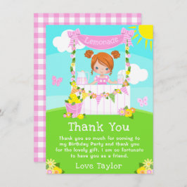 Cartão De Agradecimento Limonada Rosa Prende-se Branca Vermelha de Anivers