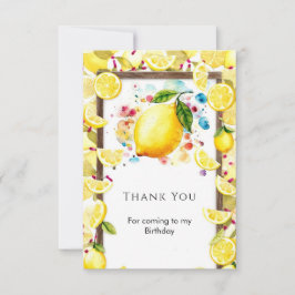 Cartão De Agradecimento Limonzinho Fofo Personalizado de Aniversário