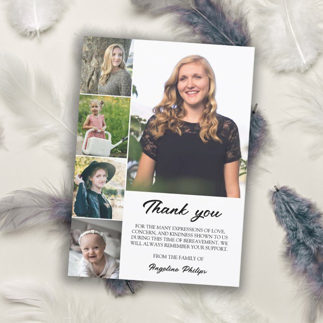 Cartão De Agradecimento Limpe 5 Colagem de Fotografias - Obrigado (Criador carregado)