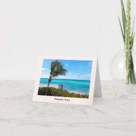 Cartão De Agradecimento Linda Árvore de Palmeira Tropical da Praia Ventila