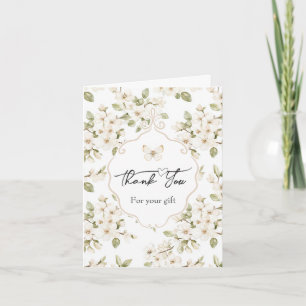 Cartão De Agradecimento Linda Borboleta de Árvore Florindo Creme Obrigada