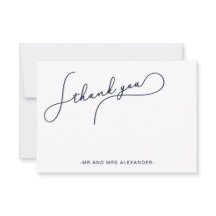 Linda Escrita Moderna Azul e Falso Dourado Obrigad