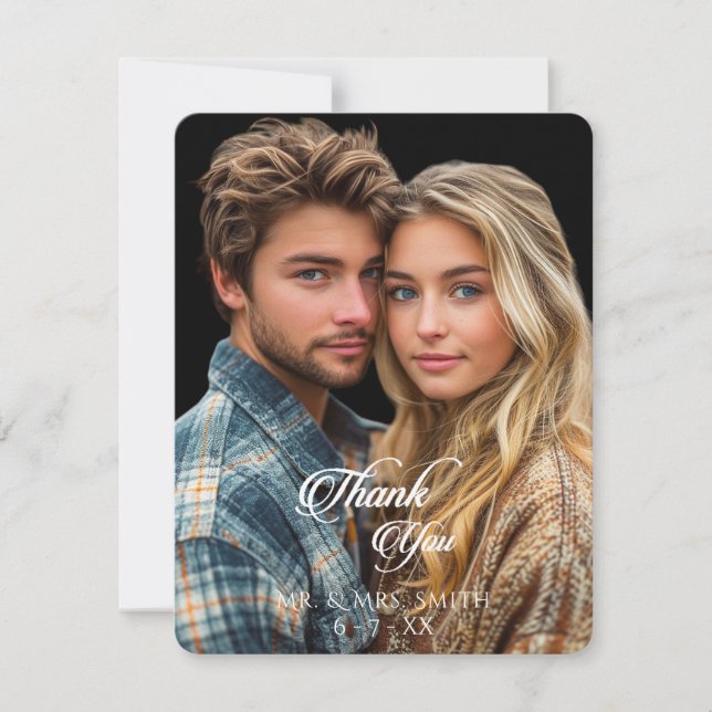 Cartão De Agradecimento Linda Foto Na moda, Obrigado (Frente)