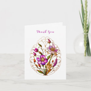 Cartão De Agradecimento Linda janela de vitral floral