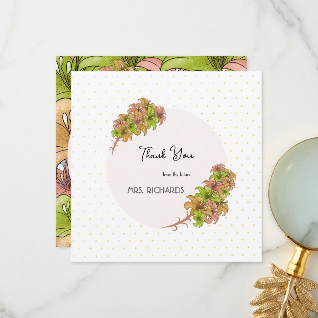 Cartão De Agradecimento Lindas flores (Frente/Verso In Situ)