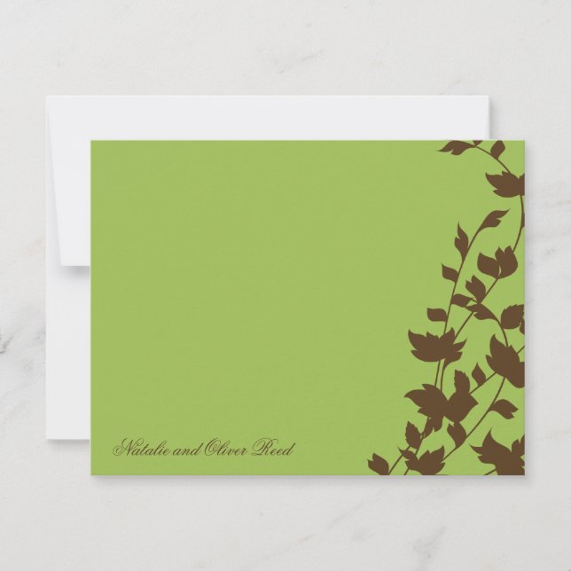 Cartão De Agradecimento Lindas Folhas Placas Agradecidas - Marrom (Frente)