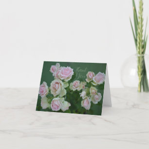 Cartão De Agradecimento Lindas rosas de jardim cor rosa claro