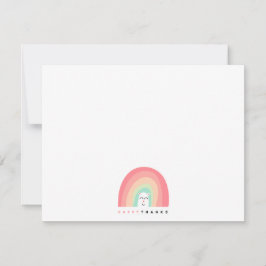 Cartão De Agradecimento Lindo Animal Arco-íris Critter Feliz Obrigado