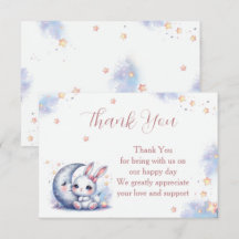 Lindo coelho branco e uma lua prateada crescente