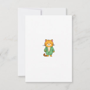 Cartão De Agradecimento Lindo design de gato, gato ruivo