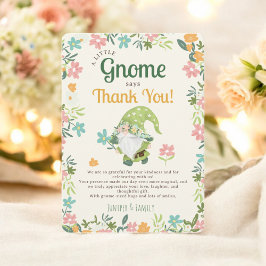 Cartão De Agradecimento Lindo Divertido Caprichoso Gnome Floral Primeiro A