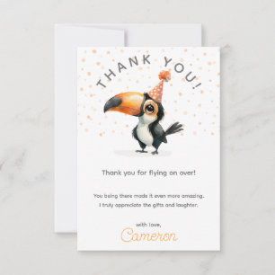 Cartão De Agradecimento Lindo filhote de tucano, voe até aqui, aniversário