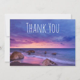 Cartão De Agradecimento Lindo Fotografia Costeira Sunset