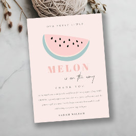 Cartão De Agradecimento Lindo Nosso Pequeno Mel Pastel Rosa Chá de Bebê