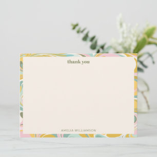 Cartão De Agradecimento Lindo Passado Simples Pastel Abstrato Personalizad