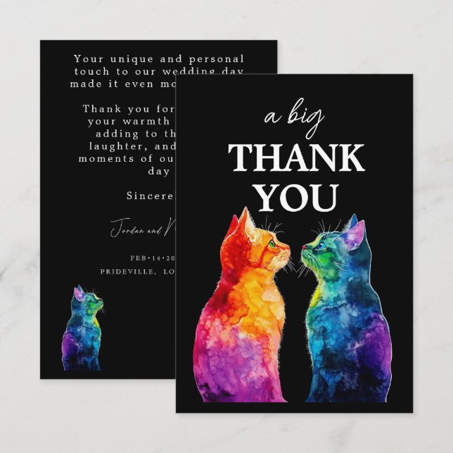 Cartão De Agradecimento Lindo 🌈  Perfeitamente Seu: Perfeitamente  (Frente/Verso)