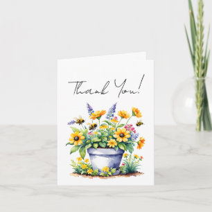 Cartão De Agradecimento Lindos agradecimentos simples em aquarela Abelhas