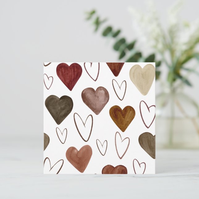 Cartão De Agradecimento Linhas Desenhadas da Mão d'Água Desenhado Desenho  (Em pé/Frente)