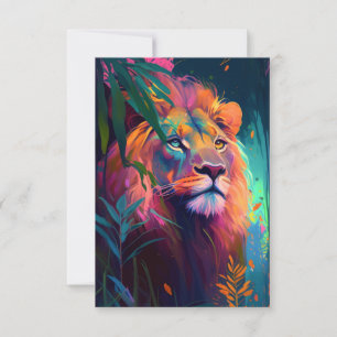 Cartão De Agradecimento Lion Animal Portrait Painting Willife Outdoor