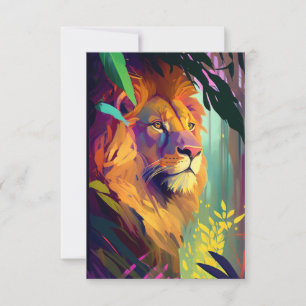 Cartão De Agradecimento Lion Animal Portrait Painting Willife Outdoor