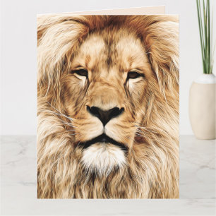CARTÃO DE AGRADECIMENTO LION BIG CAT BIRTHDAY CARD
