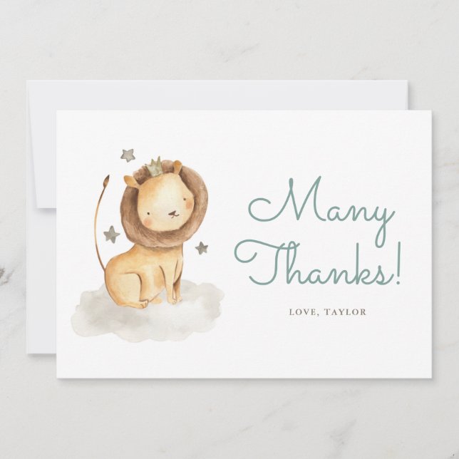 Cartão De Agradecimento Lion Festa de aniversário de Leão de Cana-d-Água (Frente)