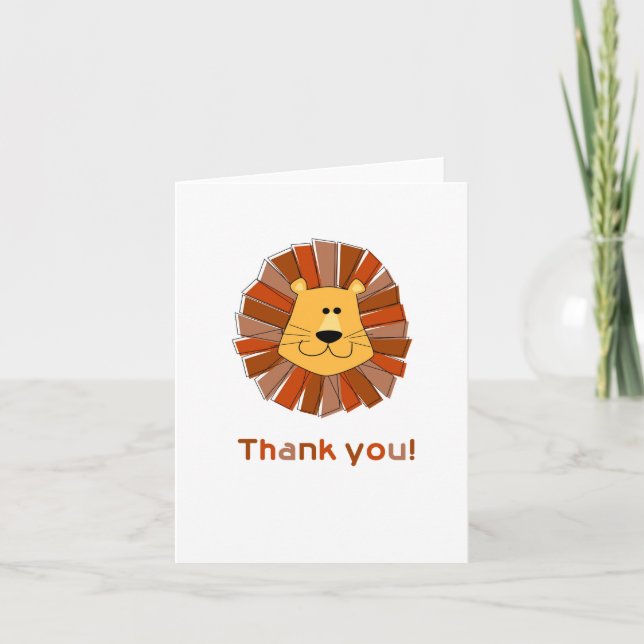 Cartão De Agradecimento Lion Thank You Cards (Frente)
