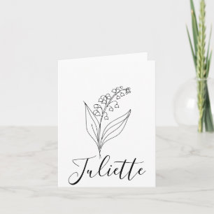 Cartão De Agradecimento Lírio-do-vale Personalizado Flor de Nascimento