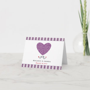 Cartão de agradecimento listrado personalizado Lov