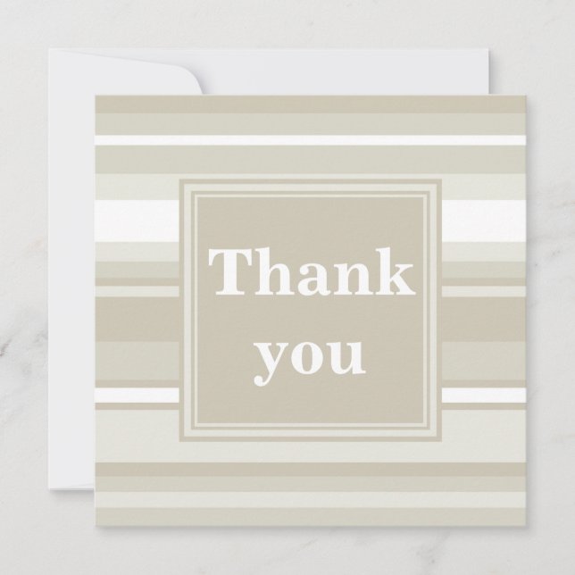 Cartão De Agradecimento Listras de arenito monograma (Frente)