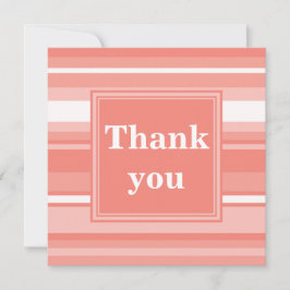 Cartão De Agradecimento Listras de coral monograma