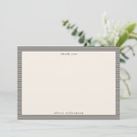 Listras de Marfim Preto Vintage Nome Personalizado