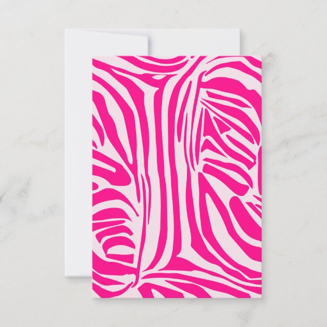Cartão De Agradecimento Listras de zebra rosa (Frente)