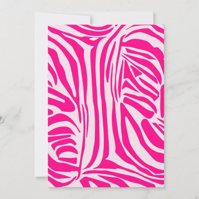 Cartão De Agradecimento Listras de zebra rosa (Frente)