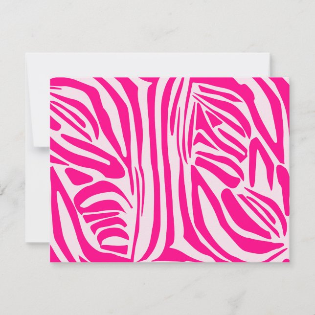 Cartão De Agradecimento Listras de zebra rosa (Frente)