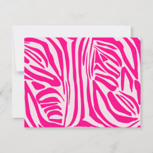 Cartão De Agradecimento Listras de zebra rosa