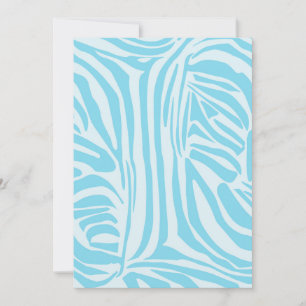 Cartão De Agradecimento Listras Ousadas de Zebra Azul e Branco