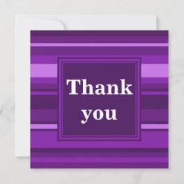 Cartão De Agradecimento Listras roxas monograma
