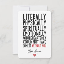 Literalmente Não Podia Ter Feito Isso Sem Você