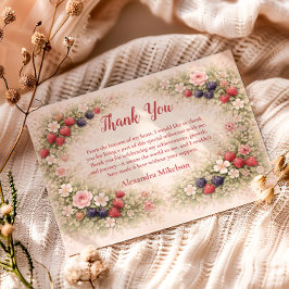 Cartão De Agradecimento Little Berry Celebration 1st Birthday